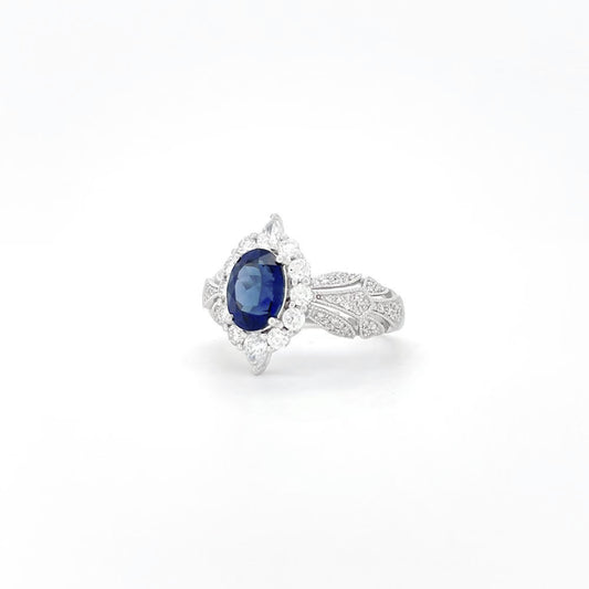 Heirloom Antique-Inspired 1.74 Carat Sapphire Ring