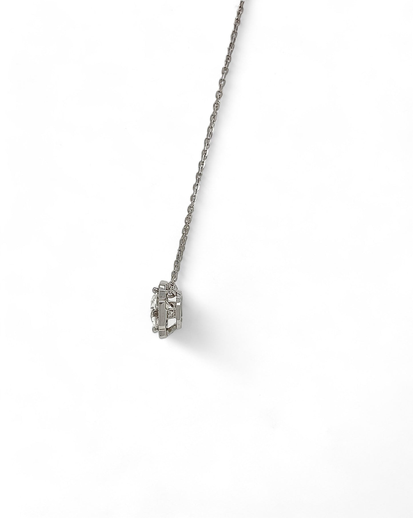 Empress Aura Round Moissanite Necklace