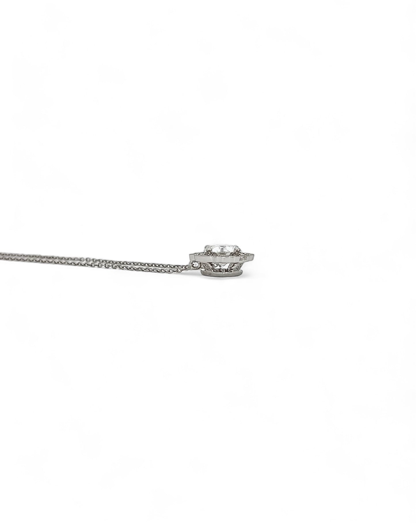 Empress Aura Round Moissanite Necklace