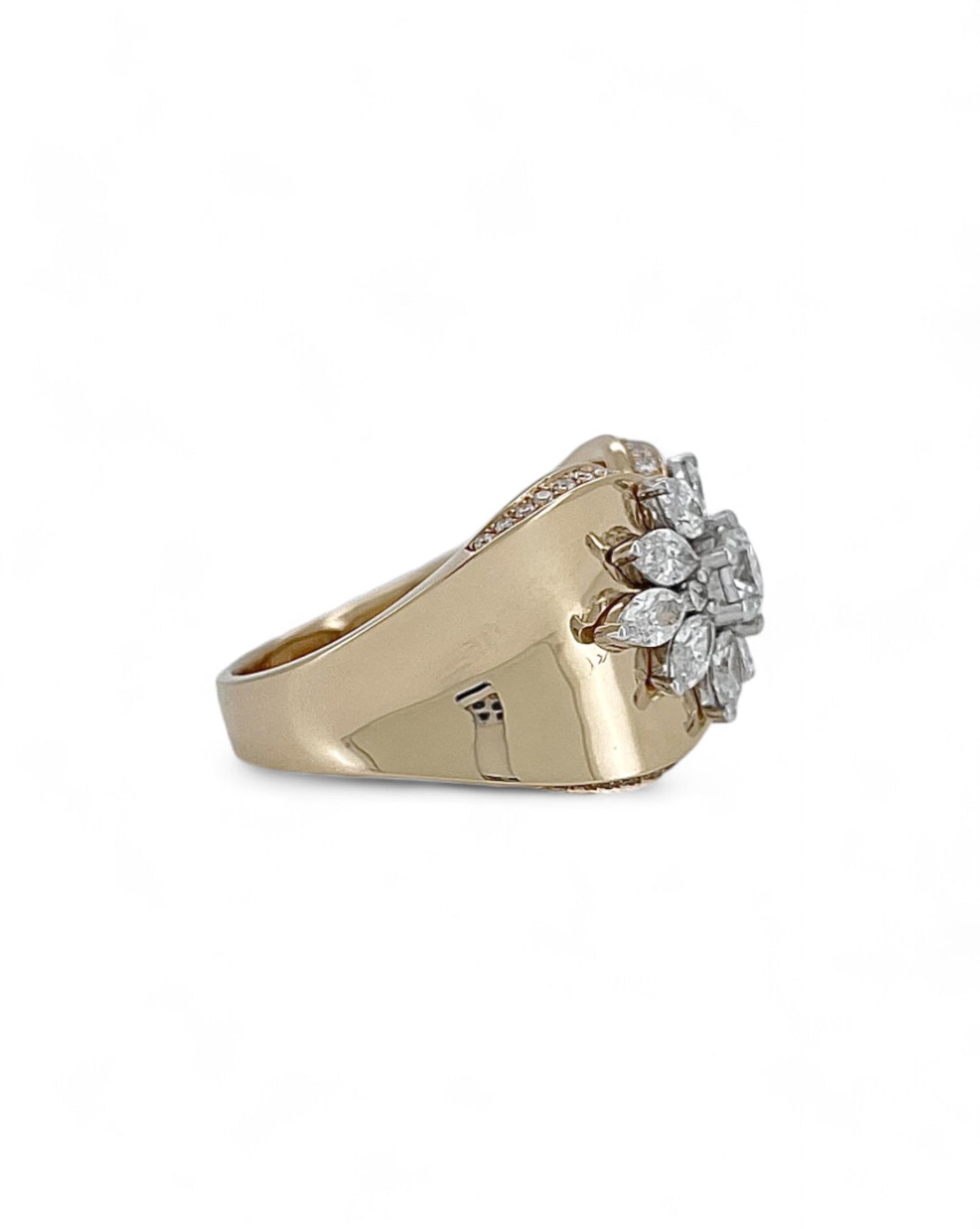 Heirloom Sunburst Bloom Statement Diamond Ring