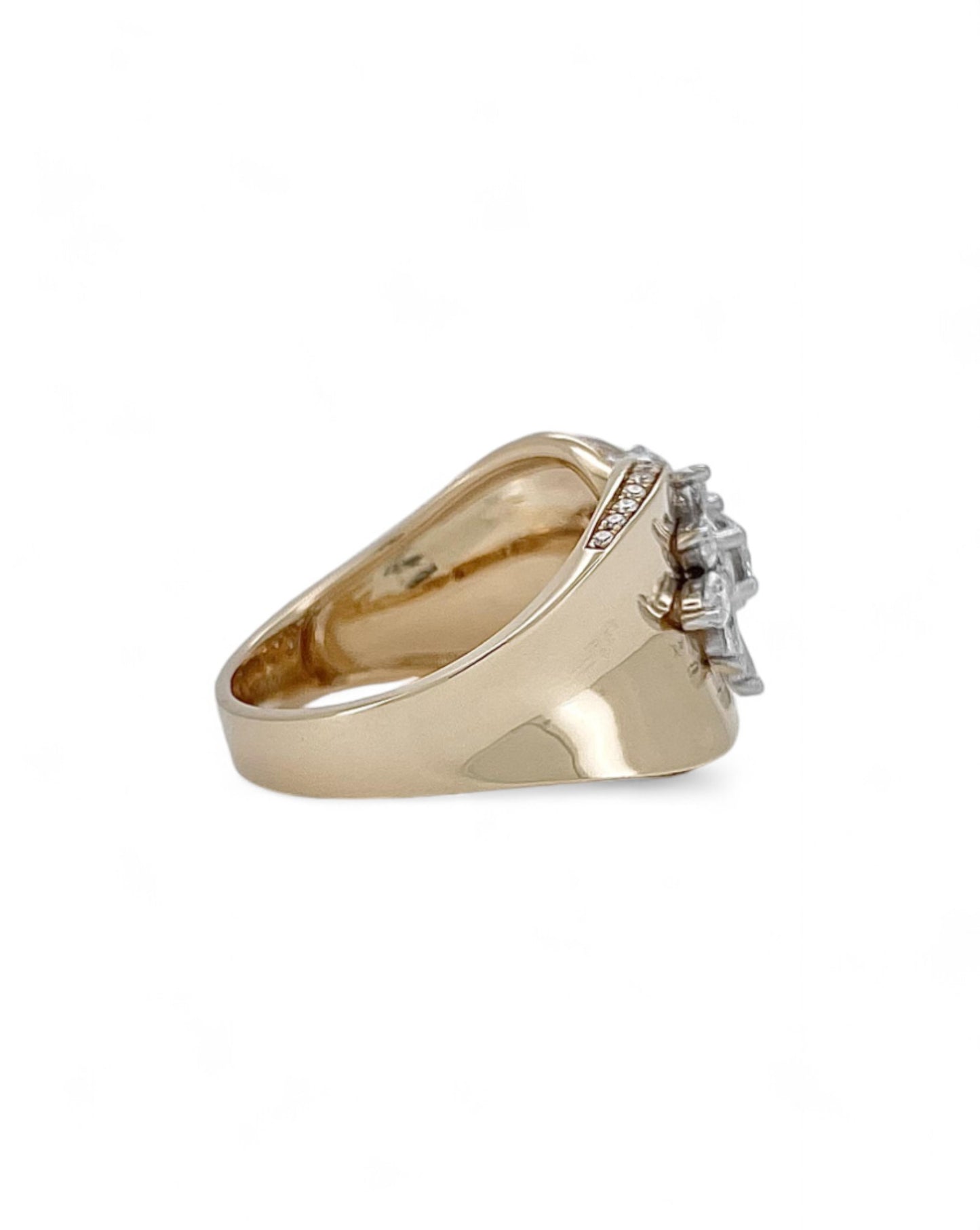 Heirloom Sunburst Bloom Statement Diamond Ring