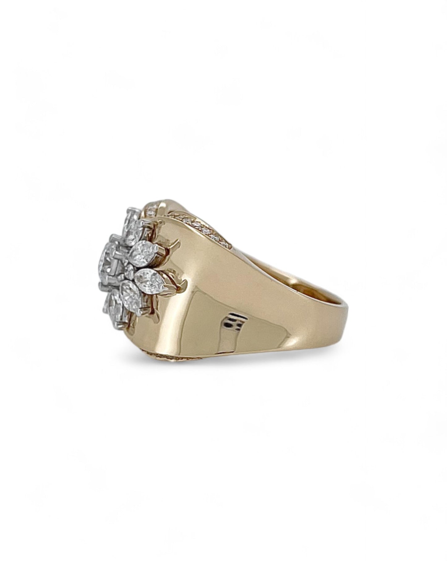 Heirloom Sunburst Bloom Statement Diamond Ring