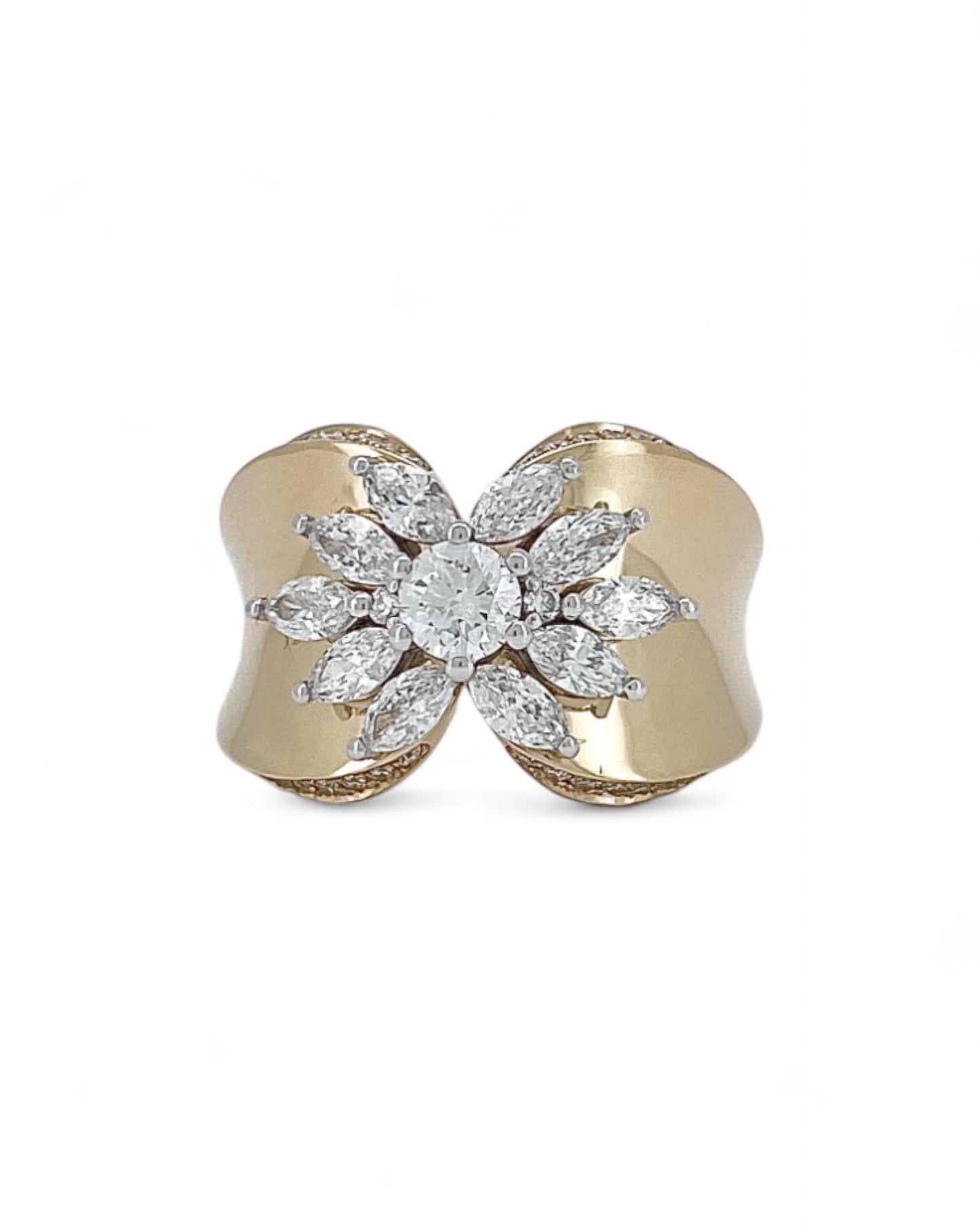 Heirloom Sunburst Bloom Statement Diamond Ring