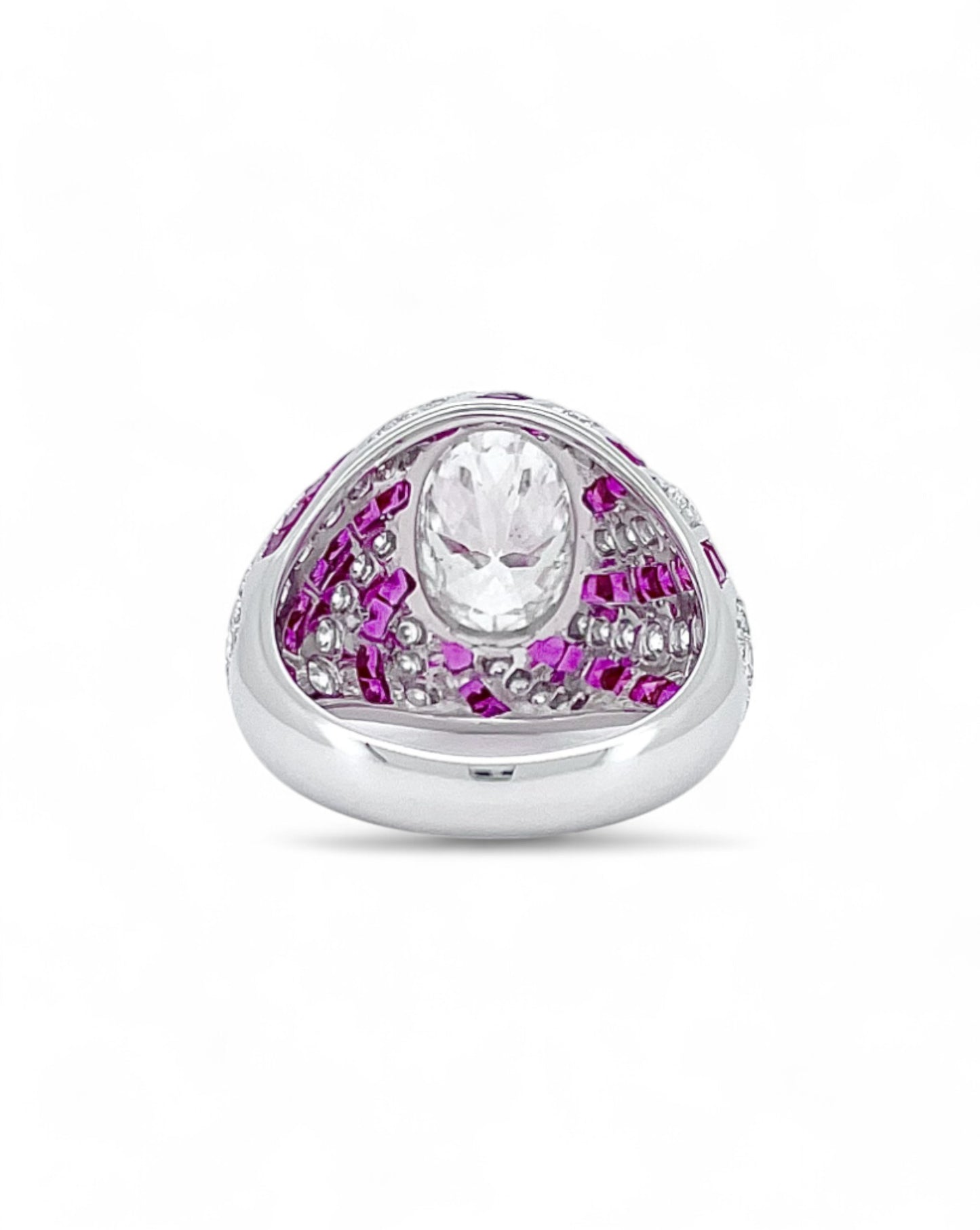 Heirloom Peppermint Oval-cut Diamond & Ruby Ring
