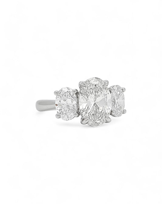 Elegance Triple Oval Diamond Ring
