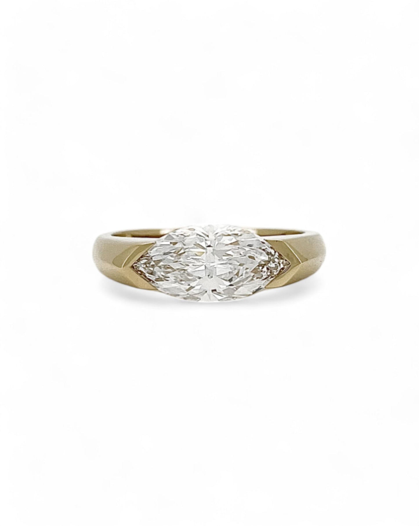 Tipsy East-west Set Marquise Diamond Ring