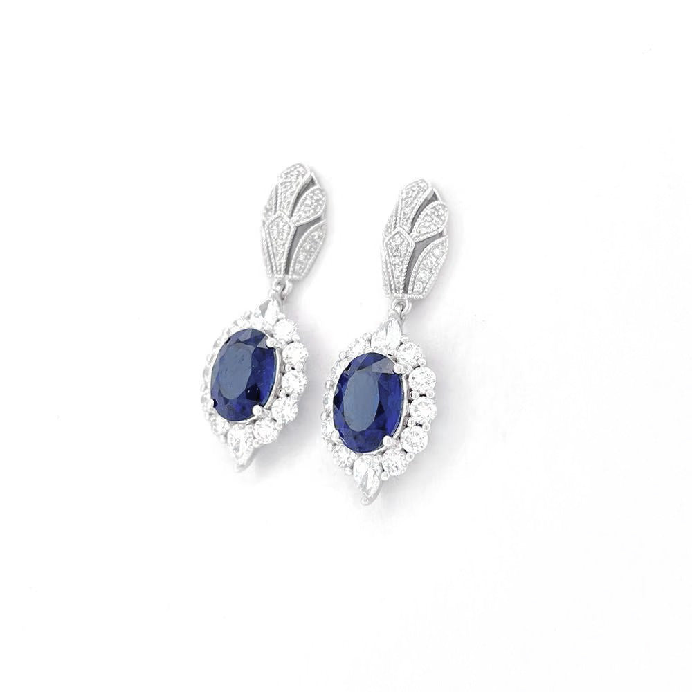 Heirloom Antique-Inspired 3.51 Carat Sapphire Earrings