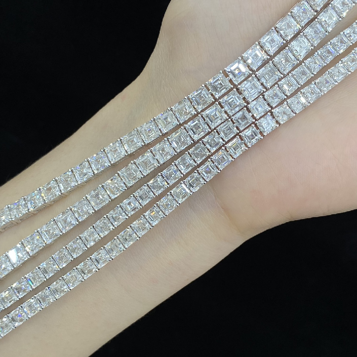 Moonlight Asscher-Cut Lab Diamond Tennis Bracelet