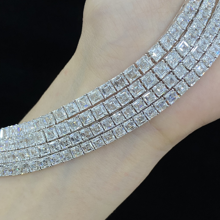 Moonlight Asscher-Cut Lab Diamond Tennis Bracelet
