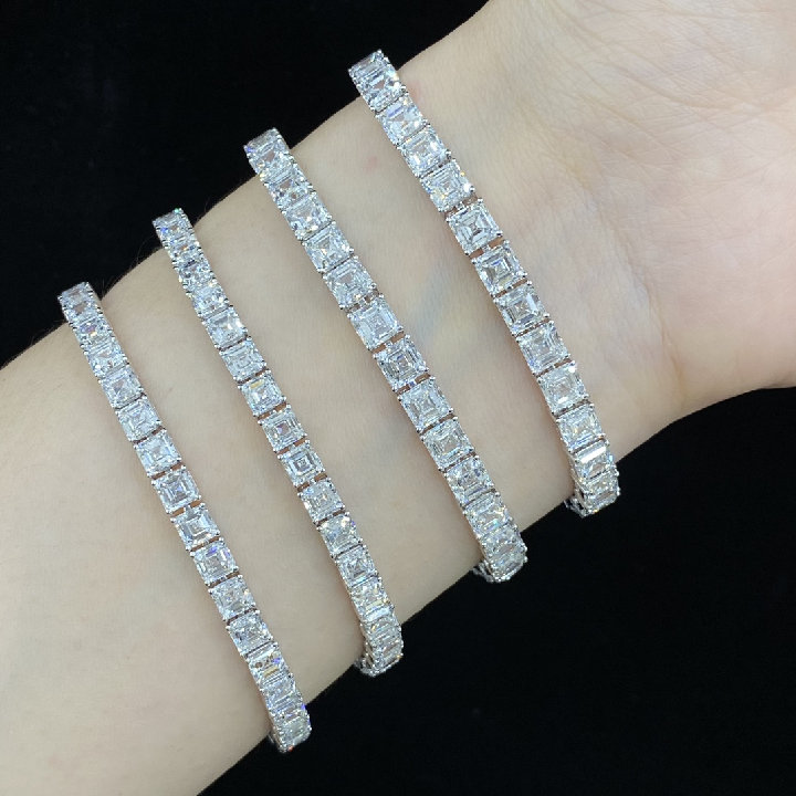 Moonlight Asscher-Cut Lab Diamond Tennis Bracelet