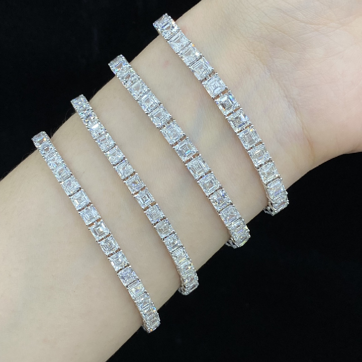 Moonlight Asscher-Cut Lab Diamond Tennis Bracelet