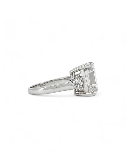 Elegance Emerald Cut Moissanite Ring