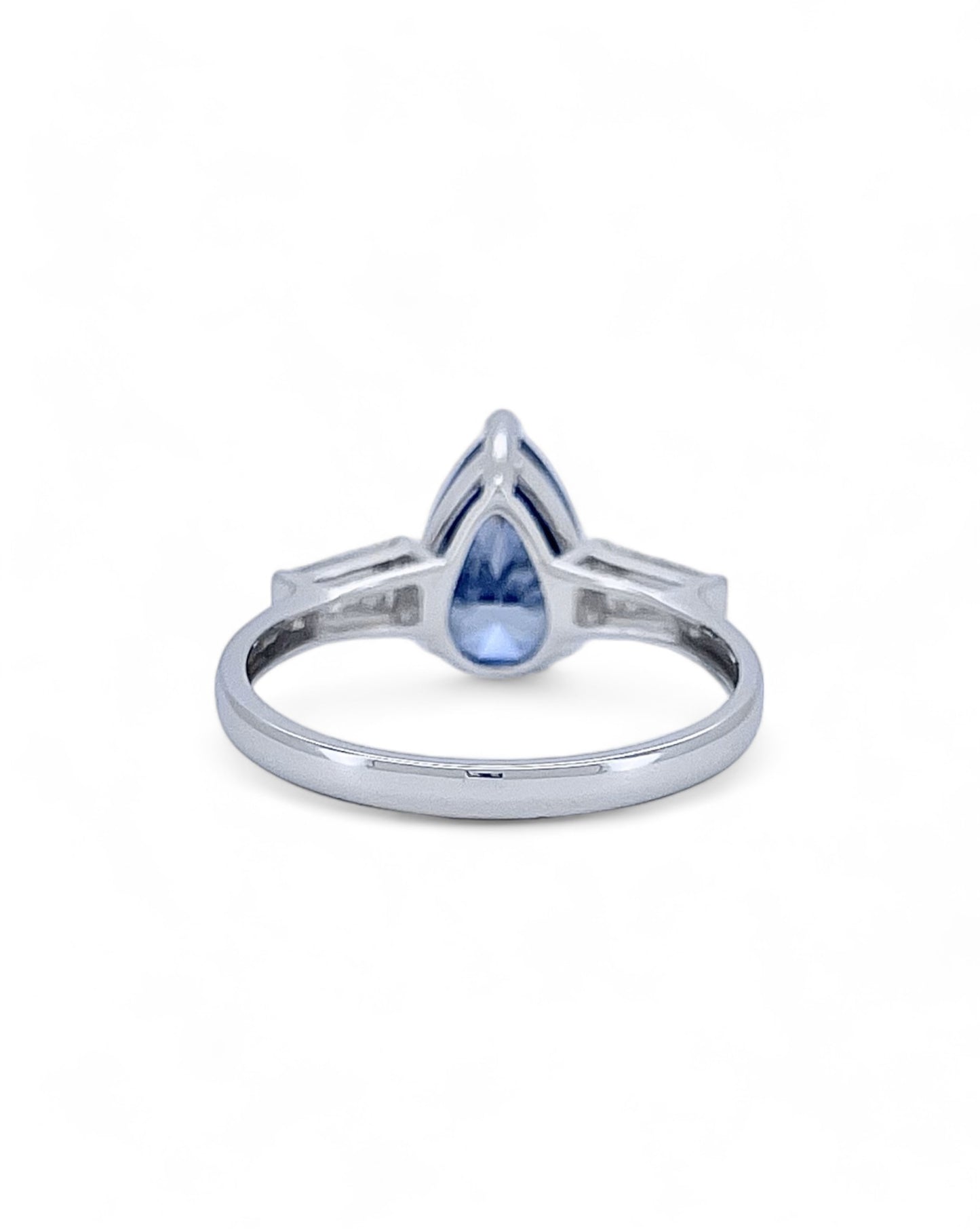 Elegance Blue Pear Moissanite Ring