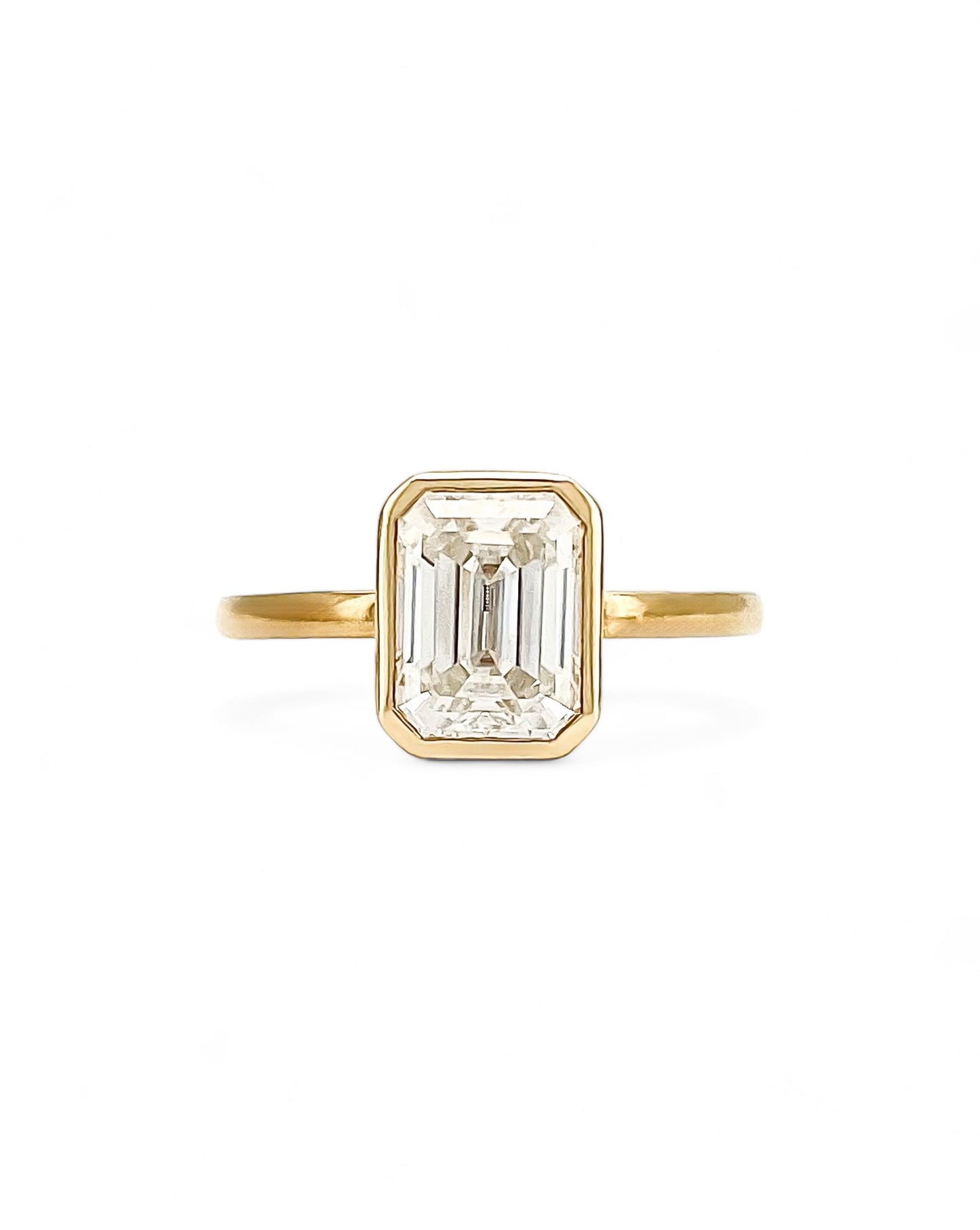 Tipsy Emerald Cut Moissanite Ring