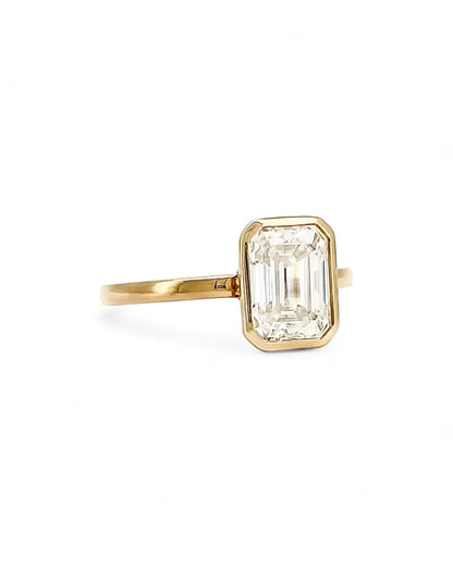 Tipsy Emerald Cut Moissanite Ring