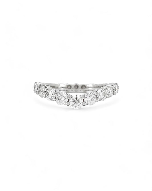 Promise V-shape Round Moissanite Band Ring