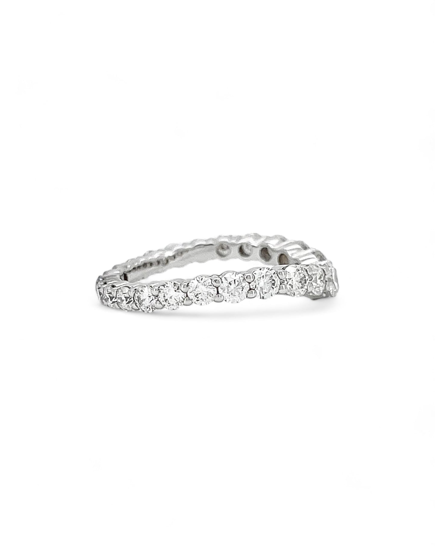 Promise V-shape Round Moissanite Band Ring