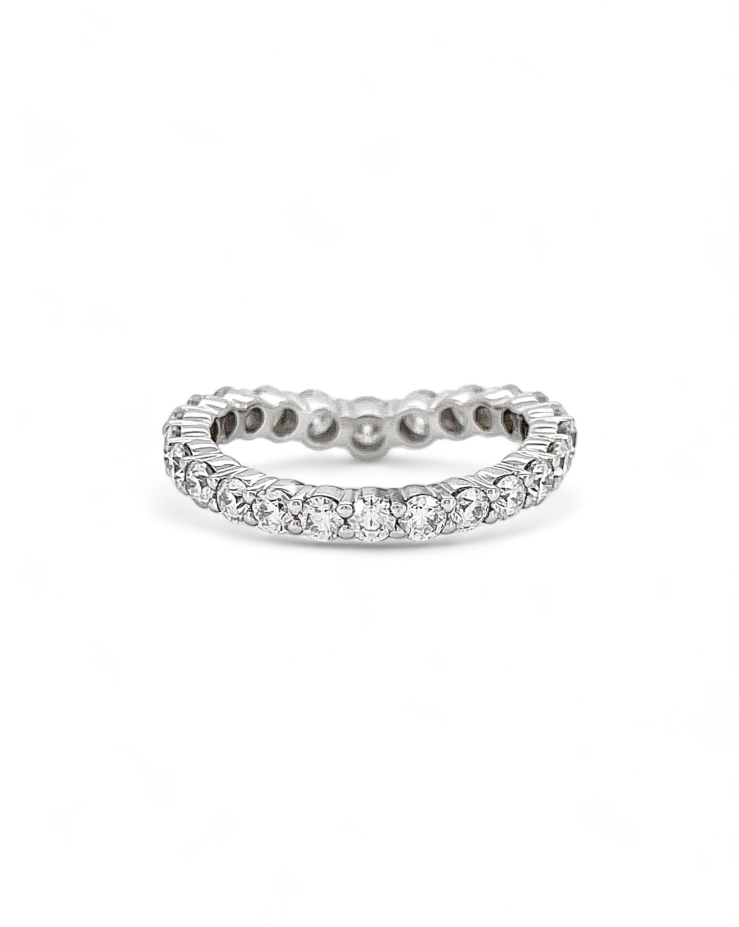 Promise V-shape Round Moissanite Band Ring