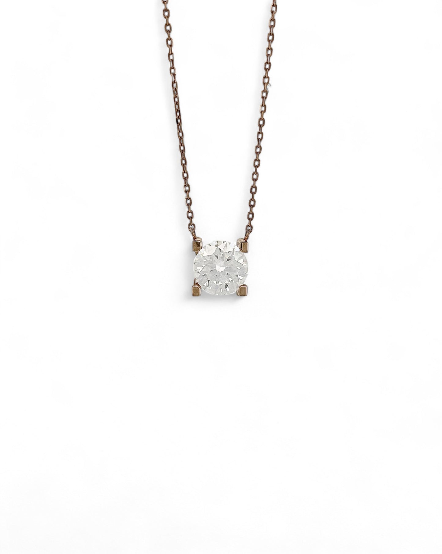 Monogram Round Moissanite Necklace