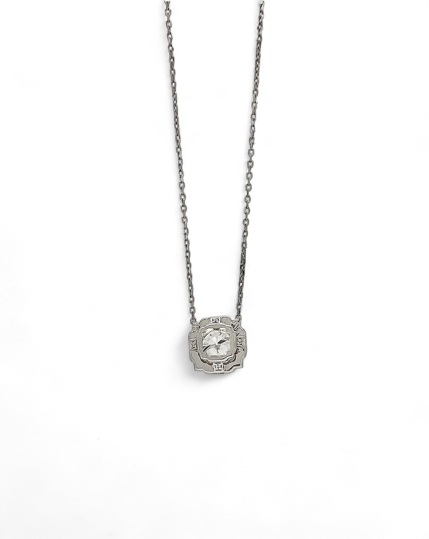 Empress Aura Round Moissanite Necklace