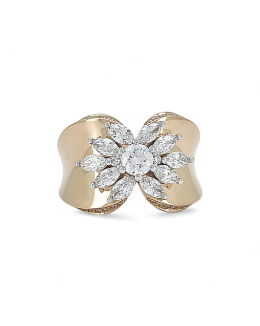 Heirloom Sunburst Bloom Statement Diamond Ring