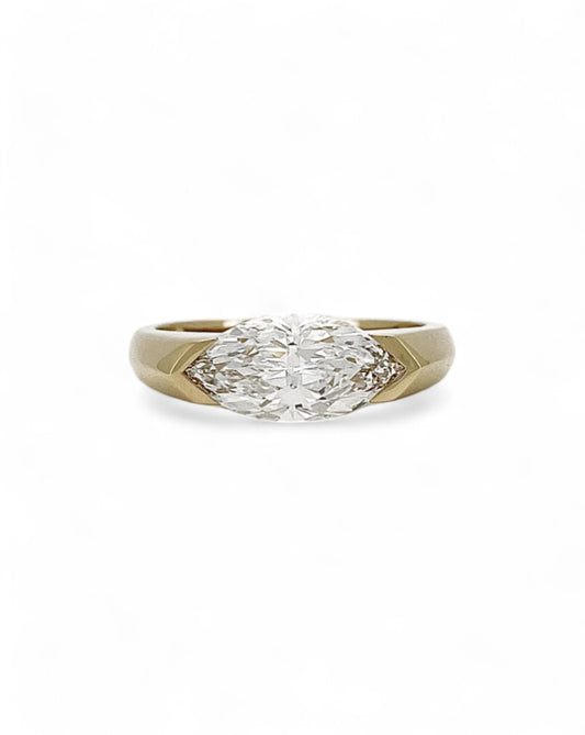 Tipsy East-west Set Marquise Diamond Ring