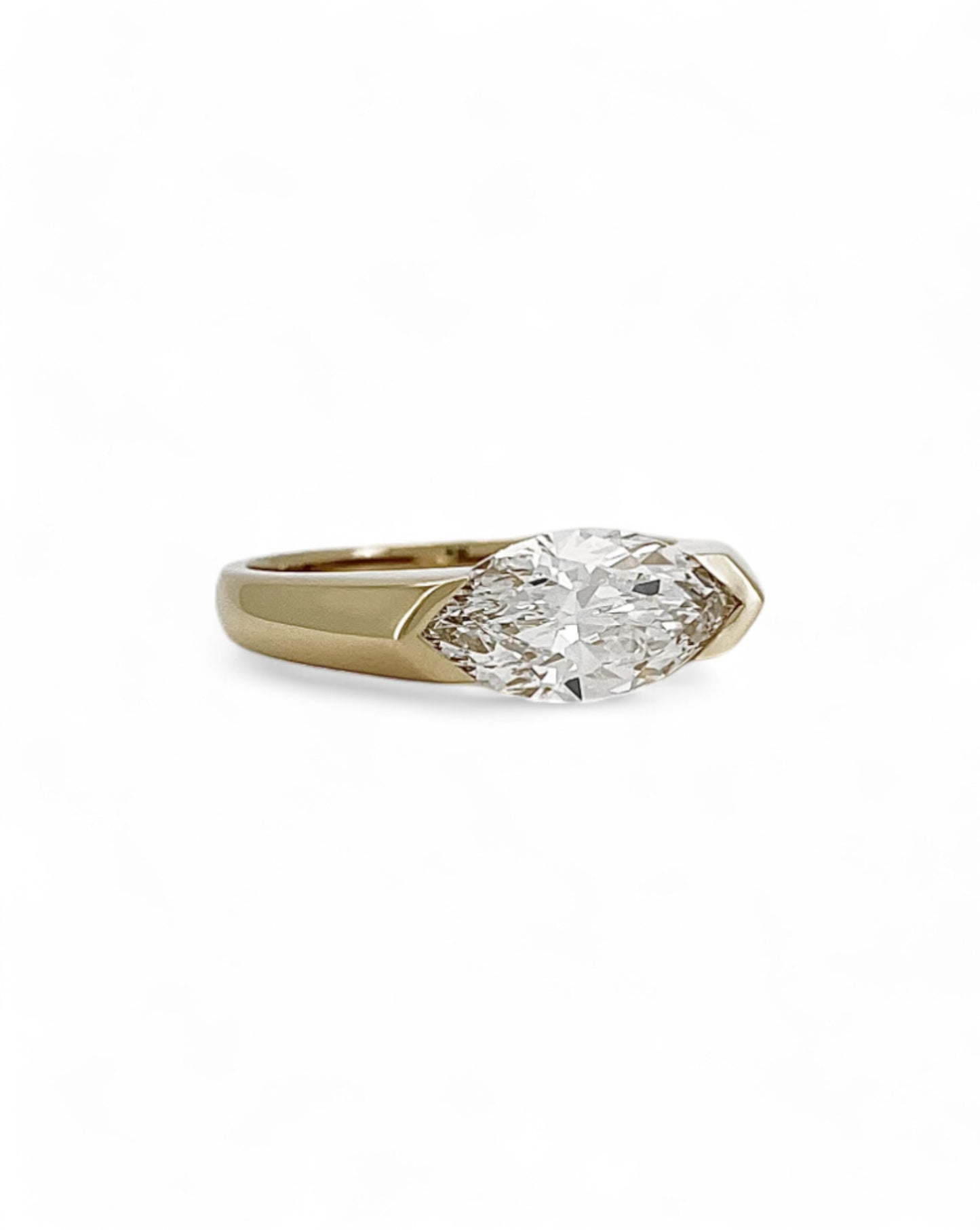 Tipsy East-west Set Marquise Diamond Ring