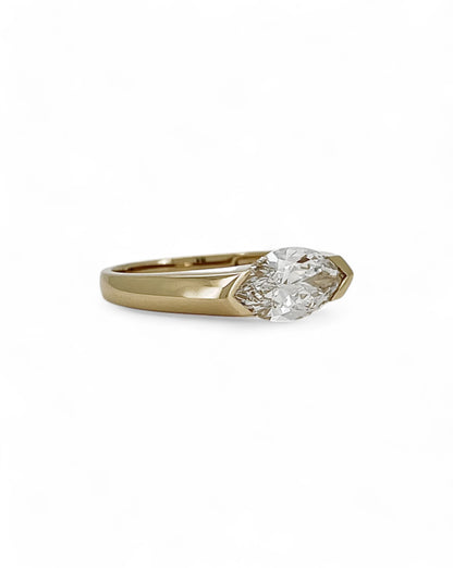 Tipsy East-west Set Marquise Diamond Ring