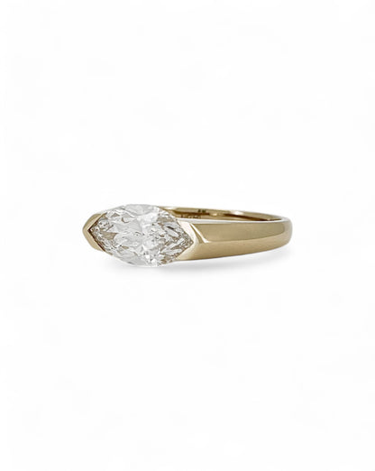 Tipsy East-west Set Marquise Diamond Ring