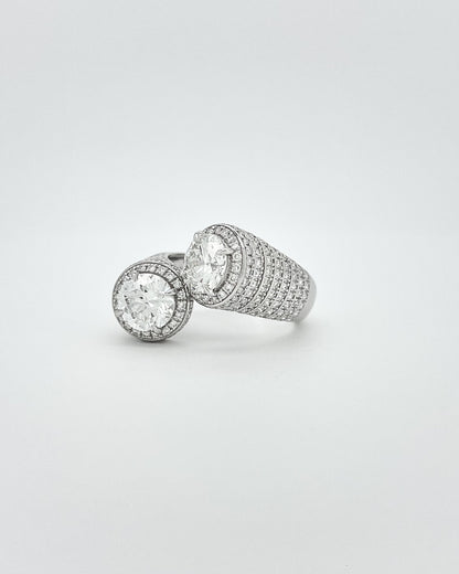 Heirloom Celestial Duo Diamond Signet Rings