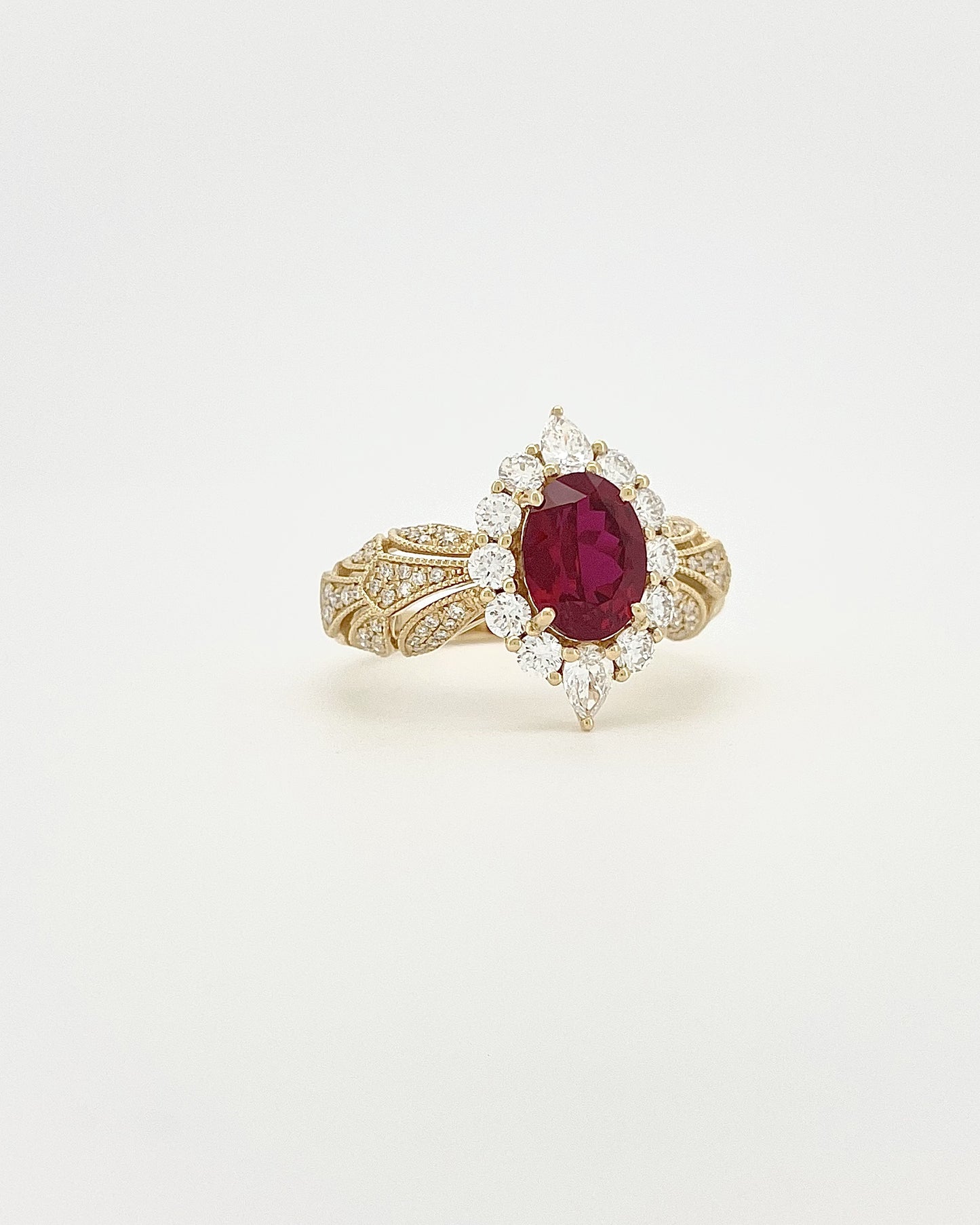 Heirloom Antique-Inspired 1.74 Carat Ruby Ring