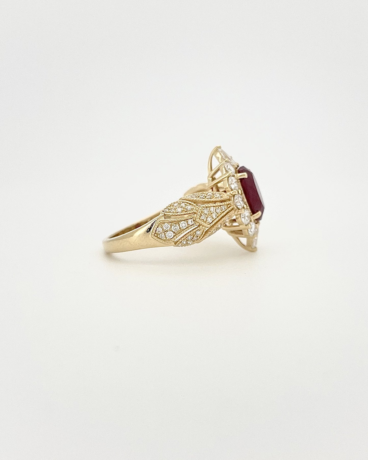 Heirloom Antique-Inspired 1.74 Carat Ruby Ring