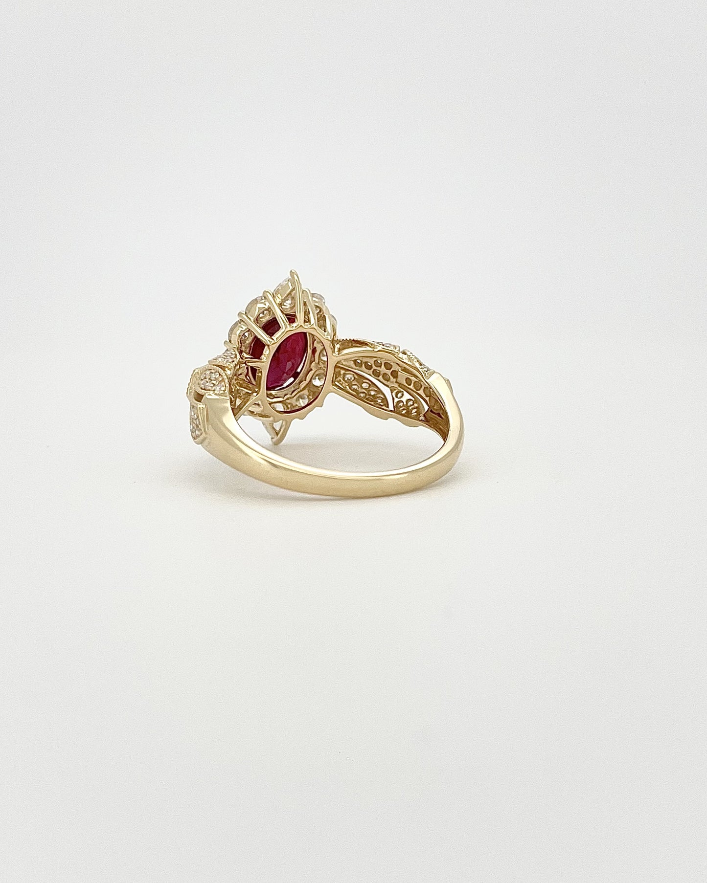 Heirloom Antique-Inspired 1.74 Carat Ruby Ring