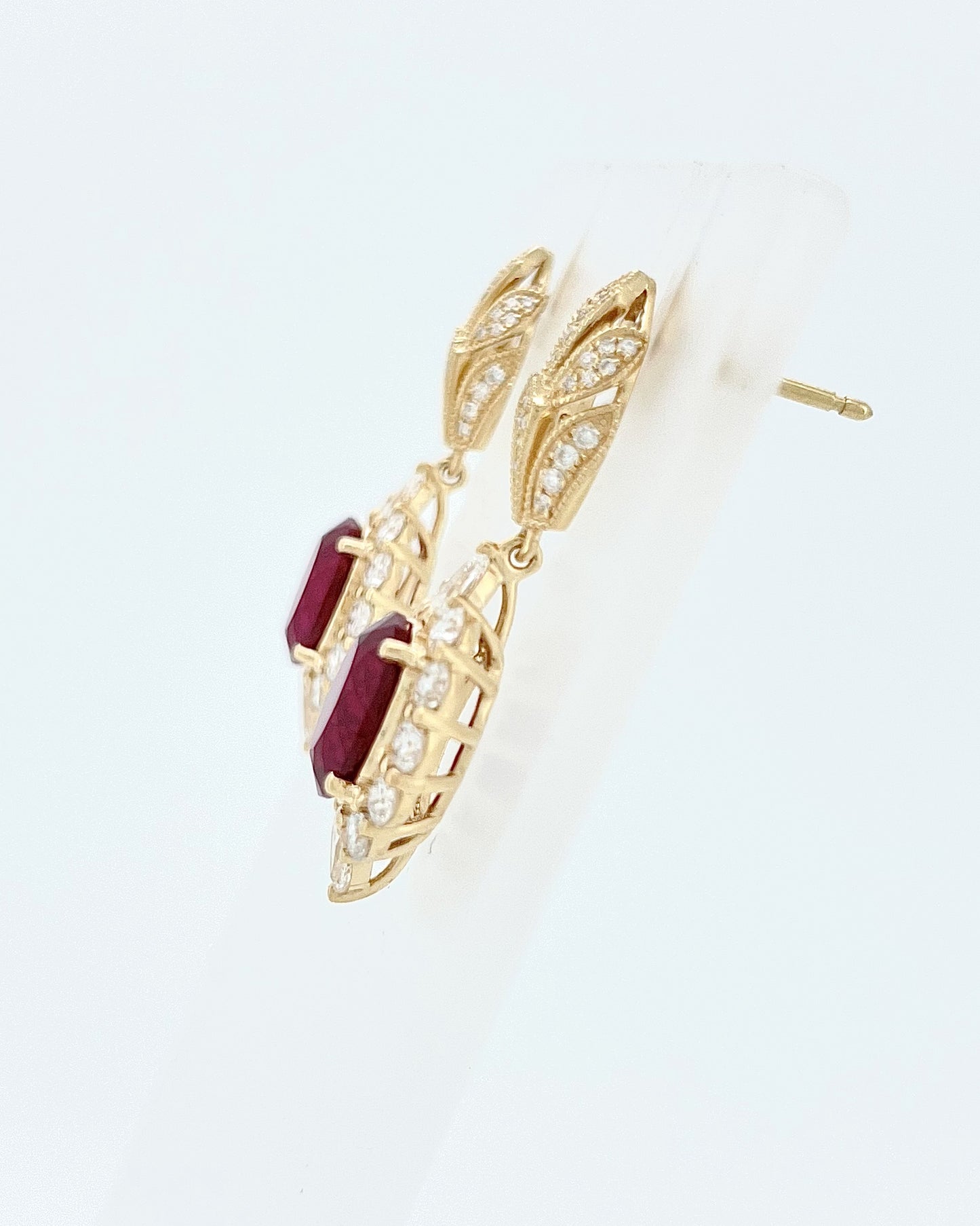 Heirloom Antique-Inspired 3.51 Carat Ruby Earrings
