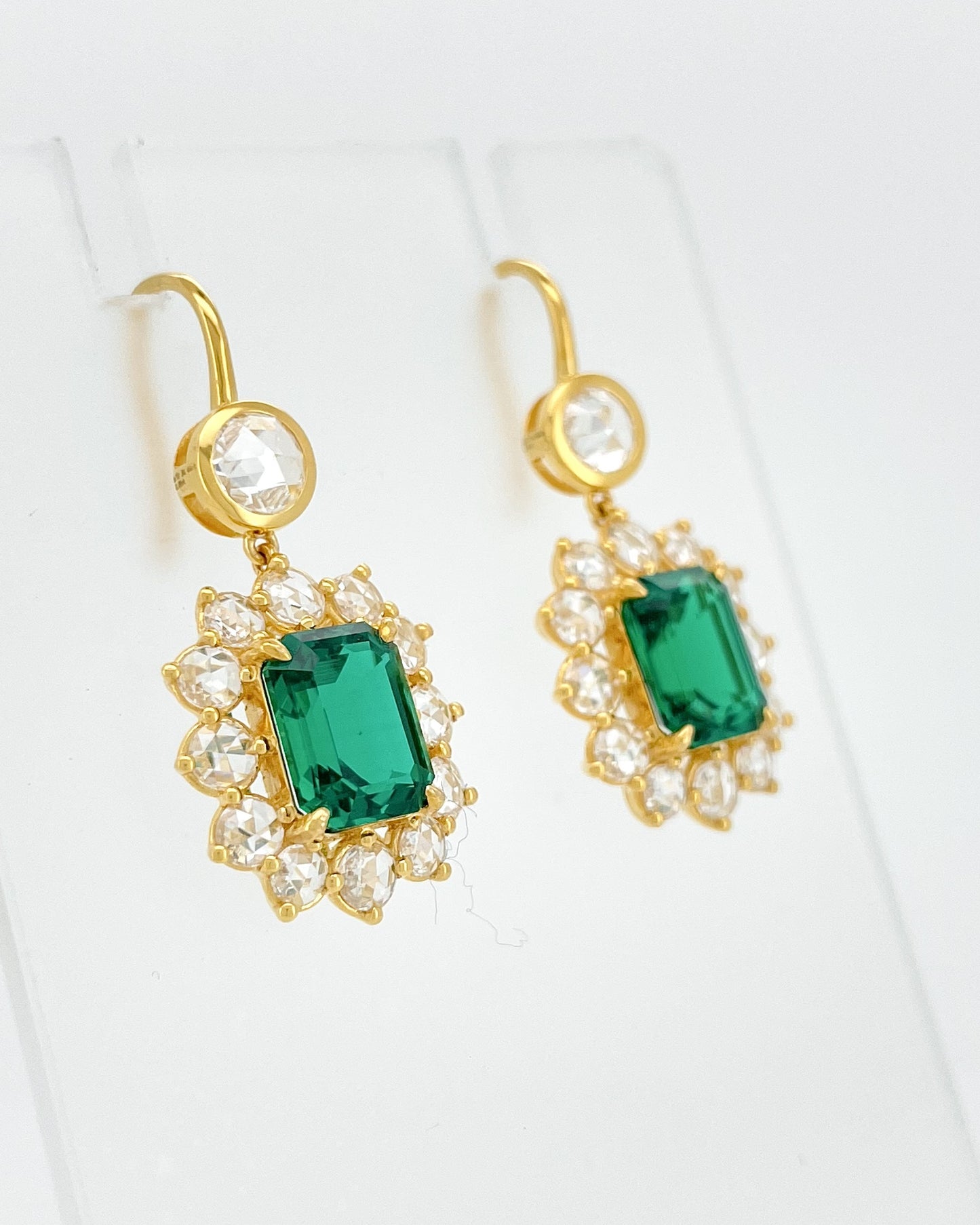 Heirloom Royal Garden Emerald and Diamond Drop Earrings