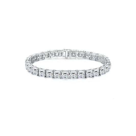 Moonlight Asscher-Cut Lab Diamond Tennis Bracelet