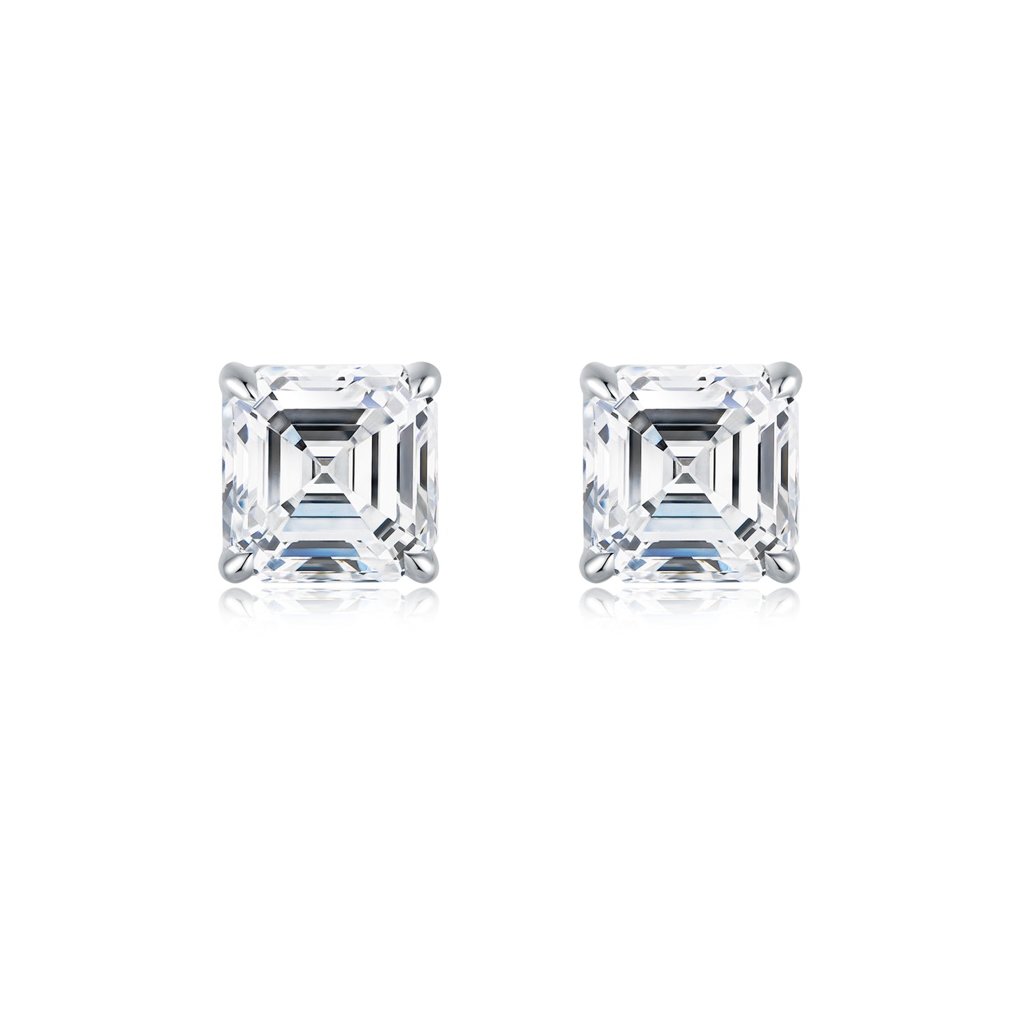 Moonlight Asscher-Cut Diamond Stud Earrings