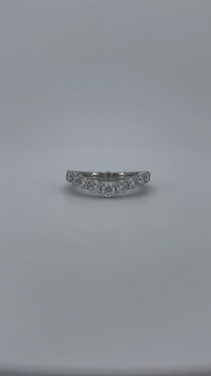 Promise V-shape Round Moissanite Band Ring