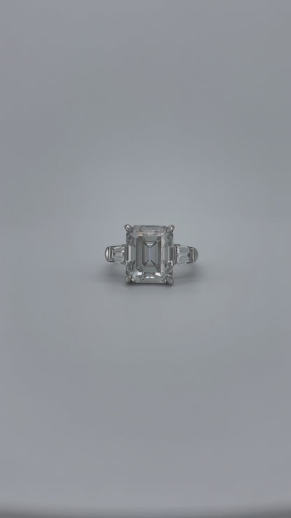 Elegance Emerald Cut Moissanite Ring