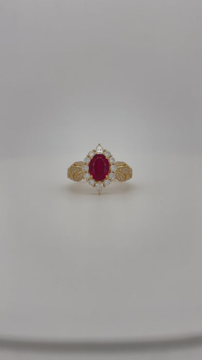 Heirloom Antique-Inspired 1.74 Carat Ruby Ring