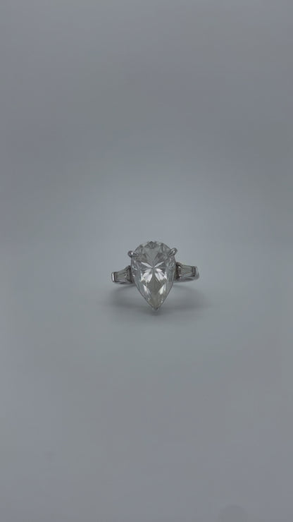 Elegance Pear Moisssanite Ring