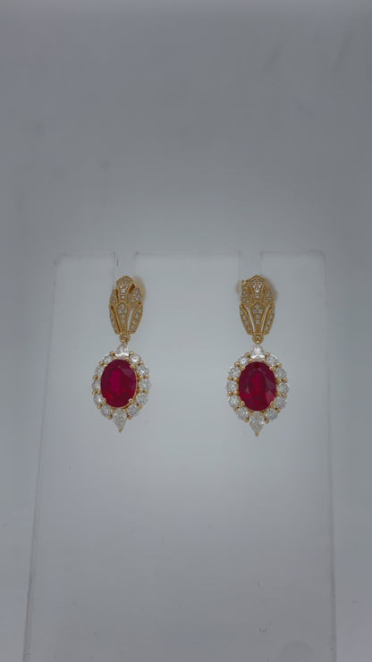 Heirloom Antique-Inspired 3.51 Carat Ruby Earrings